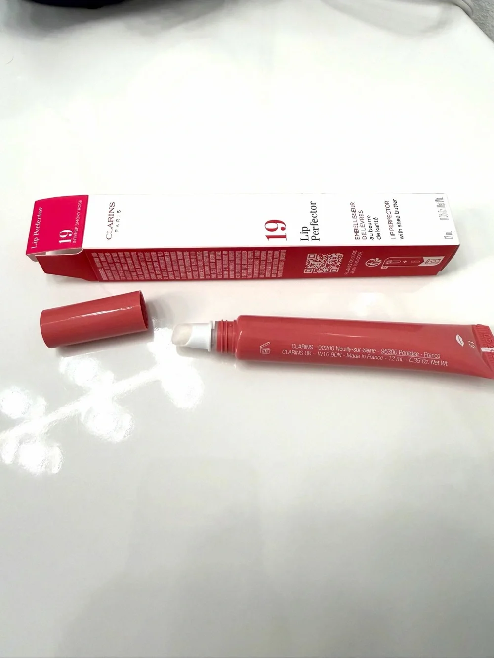Clarins Lip Perfector #19 Intense Smoky Rose (Full Size, 12mL/0.35oz) NWT